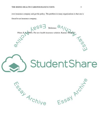 Problems Arising From the Rising Cost of Health Care