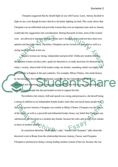 Cleopatra in a Pre-modern Society