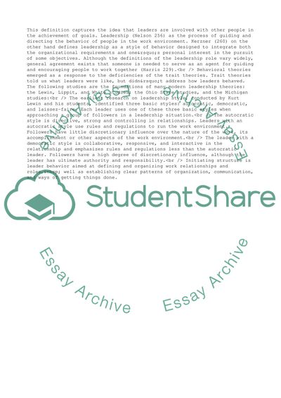 Main Aspects of Organisations and Behavior, The Role of Motivation and Leadership