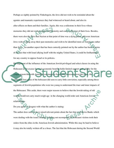 Reflections on the Sufferings of Jewish Suffering: Norman Finkelstein