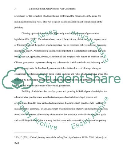 Chinese Judicial Achievements and Constraints