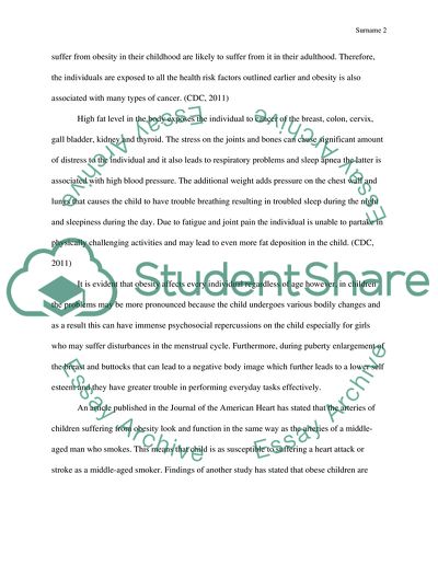 Obesity in children-long term effects