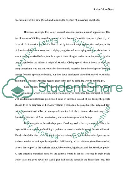 Argument Analysis/Critical Response Paper