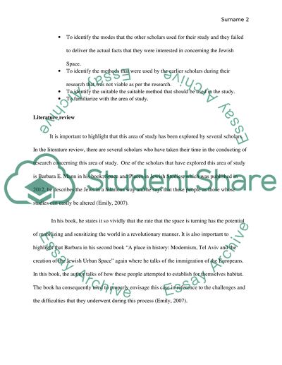 The Discussion of the Jewish Space