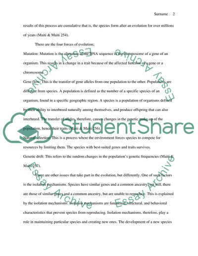 The Four forces of Evolution & Speciation