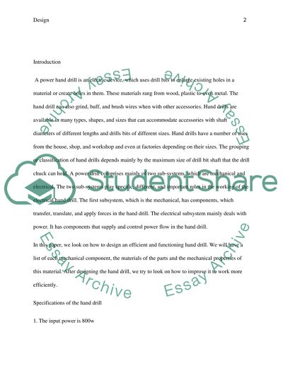 Designing an Efficient and Functioning Hand Drill