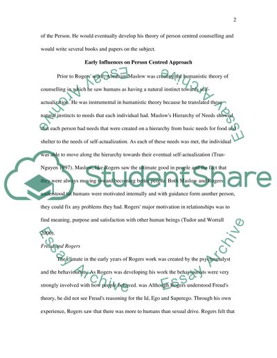 The Work of Carl Rogers: The Person Centred Approach (PCA)