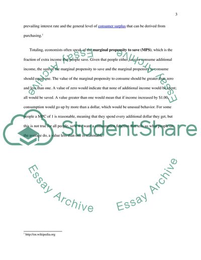 Th Kynsin Consumption Function