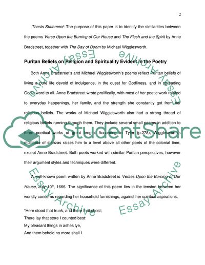 Anne Bradstreet and Michael Wigglesworth