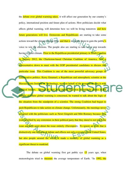 Who Can Benefit from Global Warming Debate