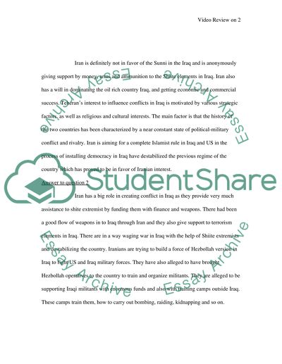 Video Review on Showdown With Iran