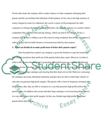 Patents provide competitive advantage for Kodak