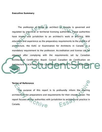 The Profession of an Architect