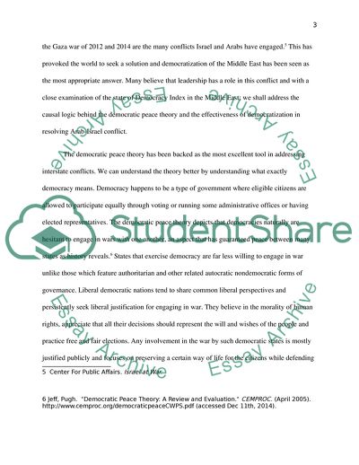 Potential Effects of Democratization in the Middle East on the Arab-Israeli Conflict