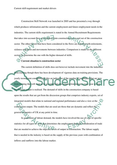 Skills Requirements and Market Drivers