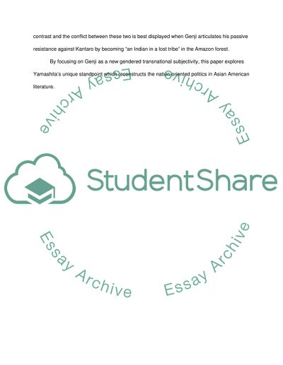 Transnationalism and Masculinity: Subjectivity beyond Nations in Karen-Tei Yamashitas Brazil-Maru