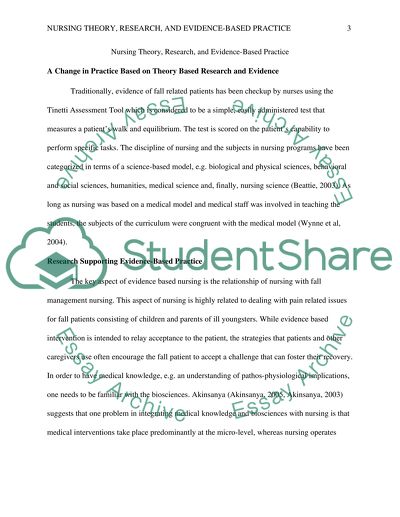 Nursing Theory, Research, and Evidence-Based Practice