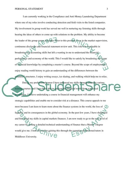 Personal statement for university