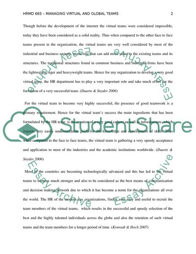 Virtual and Face-to-Face Teams