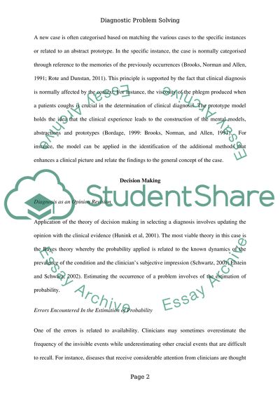 Problem Solving Strategies and Decision Making in Health Care