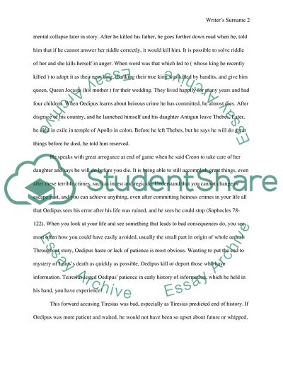 Tragic Protagonist of Oedipus the King