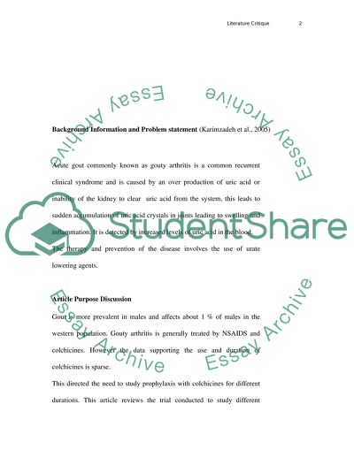 Preventing of Gouty Arthritis