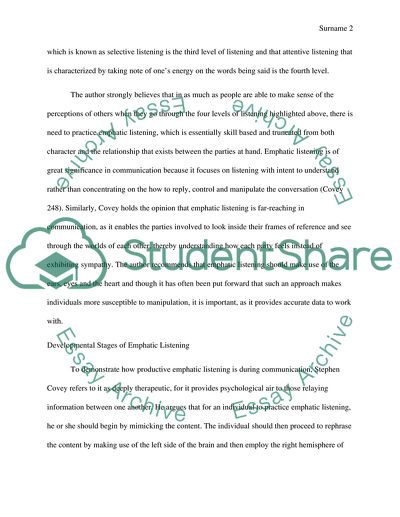 Key leadership principles, 5 Levels of listening, 4 developmental stages of empathic listening