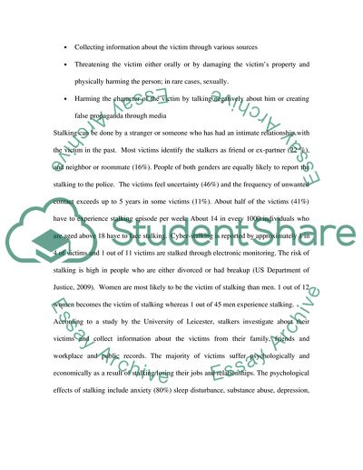 Stalking as a Legal Crime