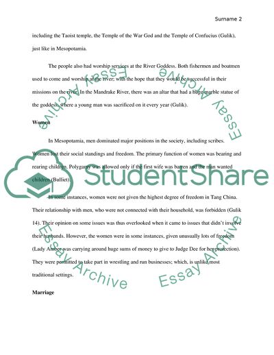 Comparison Between Tang China And The Mesopotamia