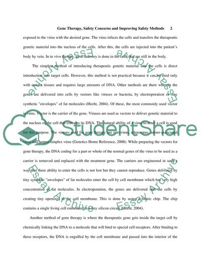 Gene Therapy, Safety Concerns and Improving Safety Methods