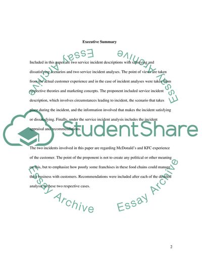 Satisfying and dissatisfying scenarios and two service incident analyses