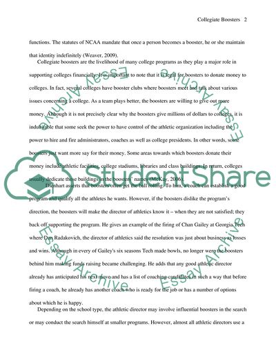 Impact of Boosters on Collegiate Athletics