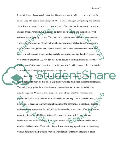 The Level of Service Inventory-Revised in Corrections