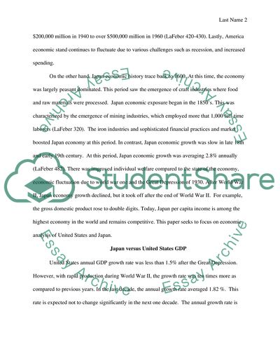 Economics Analyze the United States