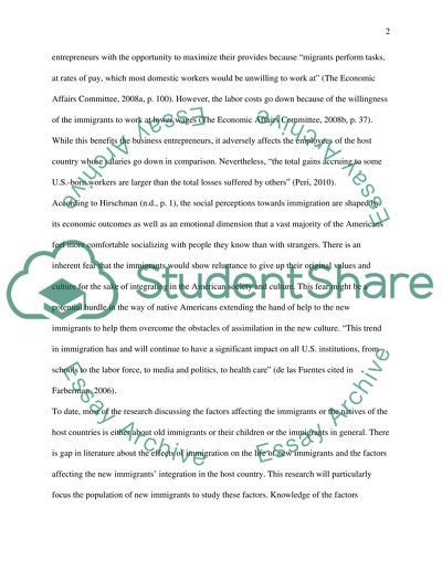 Integration of New Immigrants in the USA