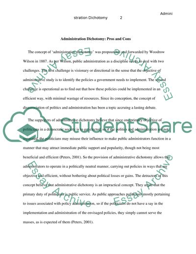 Administration Dichotomy: Pros and Cons