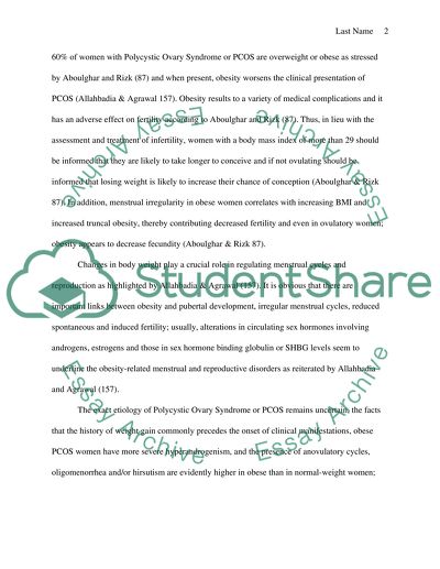 Obesity and its Link to Polycystic Ovary Syndrome and Infertility
