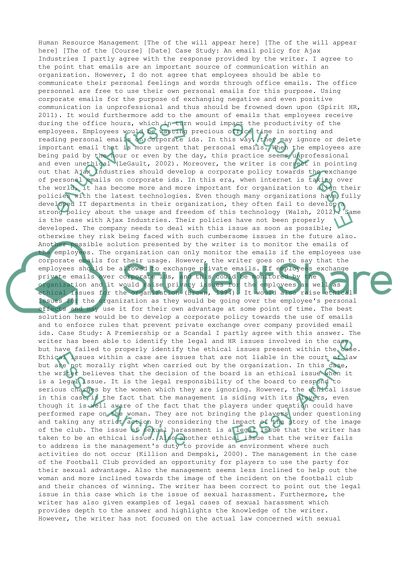 An Email Policy for Ajax Industries