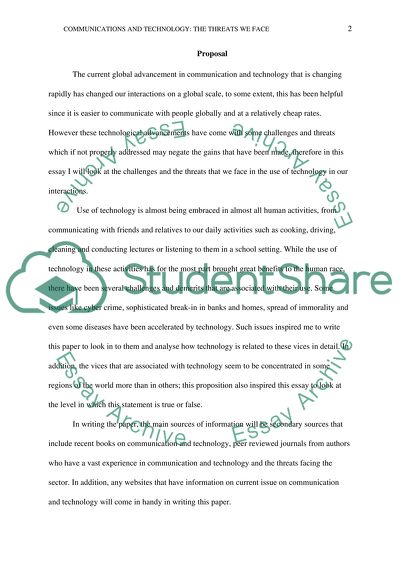 Communications and Technology: The Threats We Face