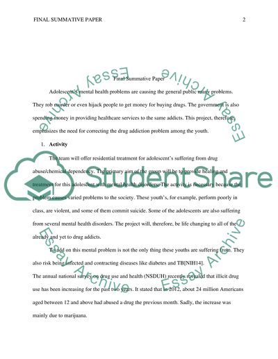 Adolescent Mental Health Problems