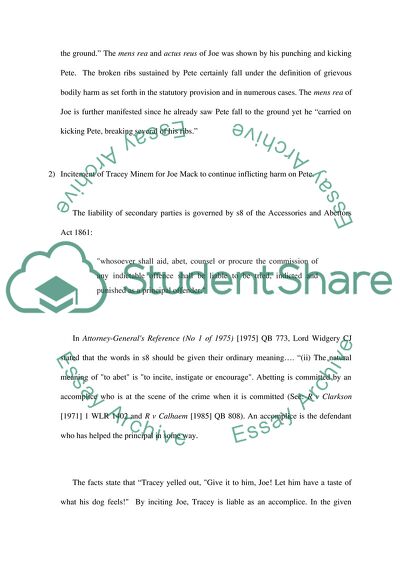 Criminal Law Issues in Cases