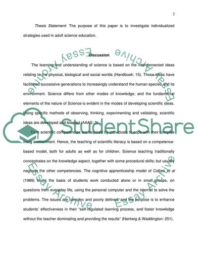 Education Strategies for Adult Learners: Important Strategies from Creating a Climate for Learning