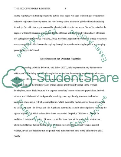The Sex Offenders Register Achieves More Than Public Assurance