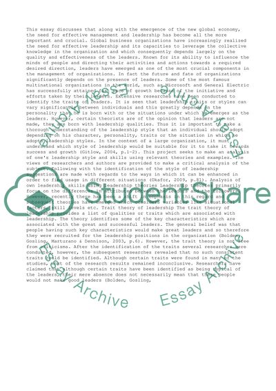 Eadership style and skills using relevant theories and examples