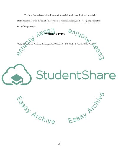 The Benefits and Educational Value in Studying Philosophy and Logic