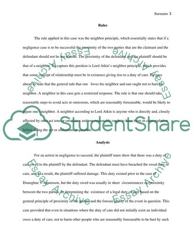 Formal Legal Brief on a Tort Law Case