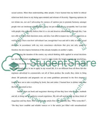 Personal Response to Sexual Identity