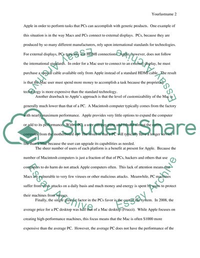Comparison of Computer Platforms: Macs versus PCs