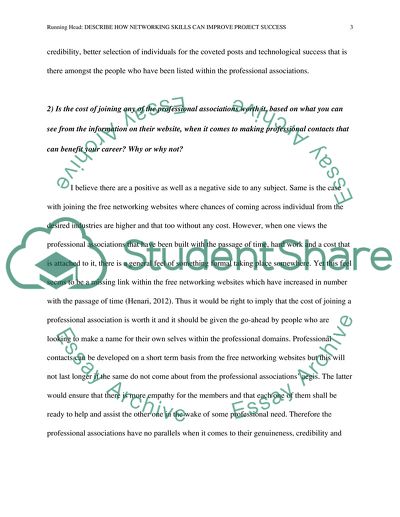 Describe how networking skills can improve project success