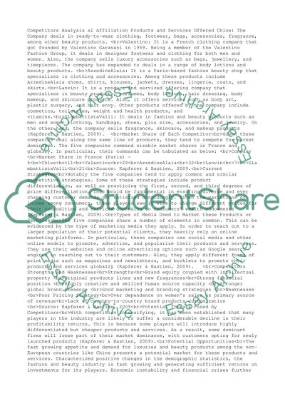 Competitors analysis